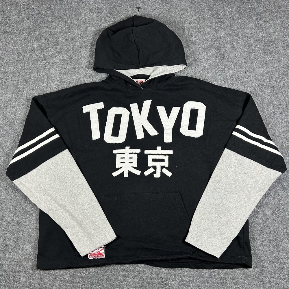 Ikigai Authentic Brand Makers Tokyo Japan Embroidered Black Hoodie Mens XXL#2509